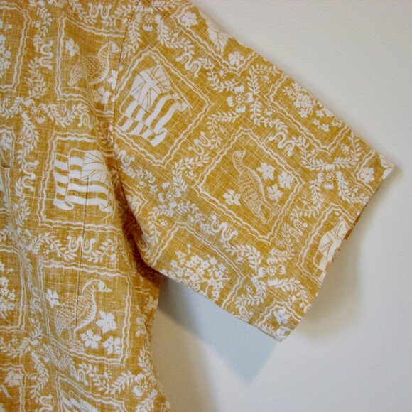 Vintage 90s Reyn Spooner Hawaiian Shirt Lahaina Soft Orange Floral Medium - Picture 5 of 12
